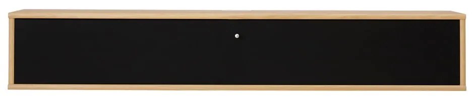 Fekete-natúr színű TV-állvány tölgyfa dekorral 133x22 cm Mistral – Hammel Furniture