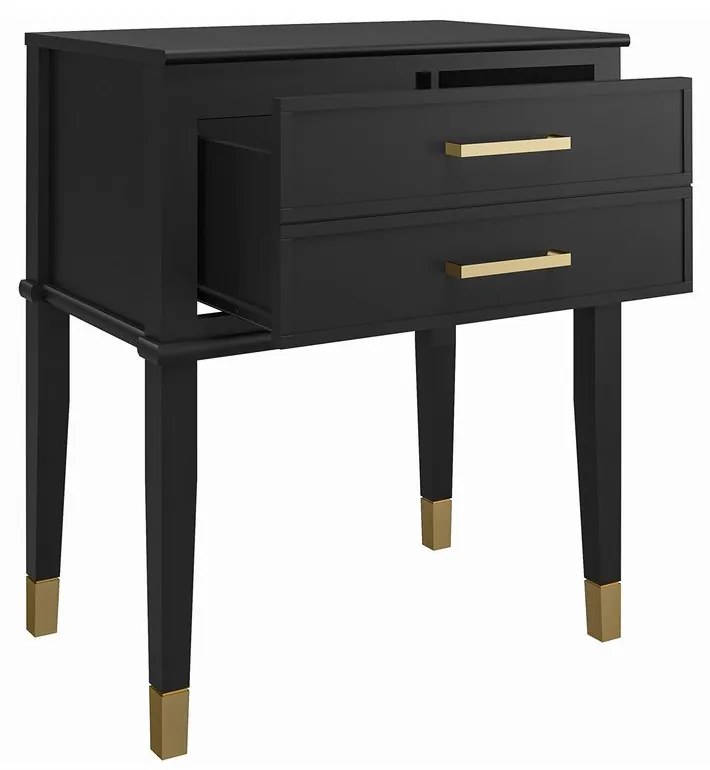 Fekete éjjeliszekrény Westerleigh – CosmoLiving by Cosmopolitan