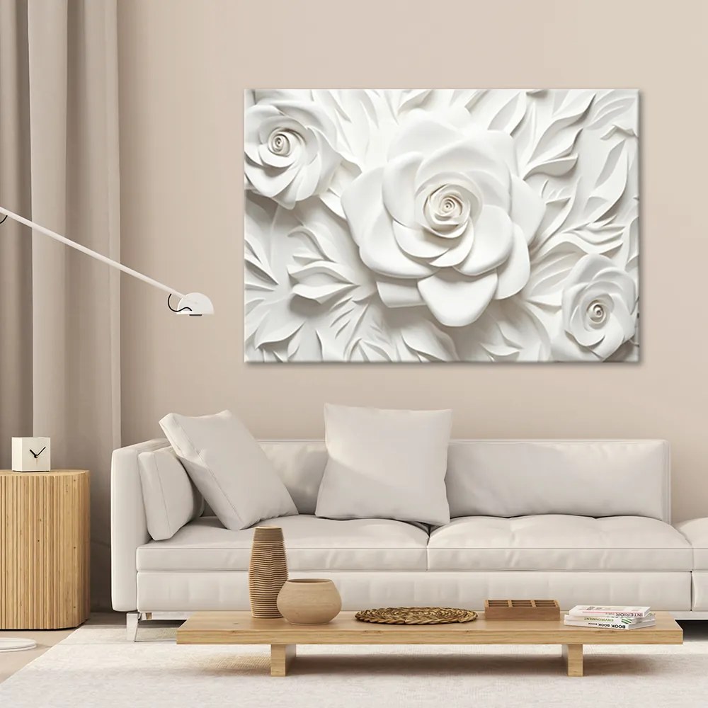 Gario Vászonkép Fehér rózsák Méret: 100 x 70 cm