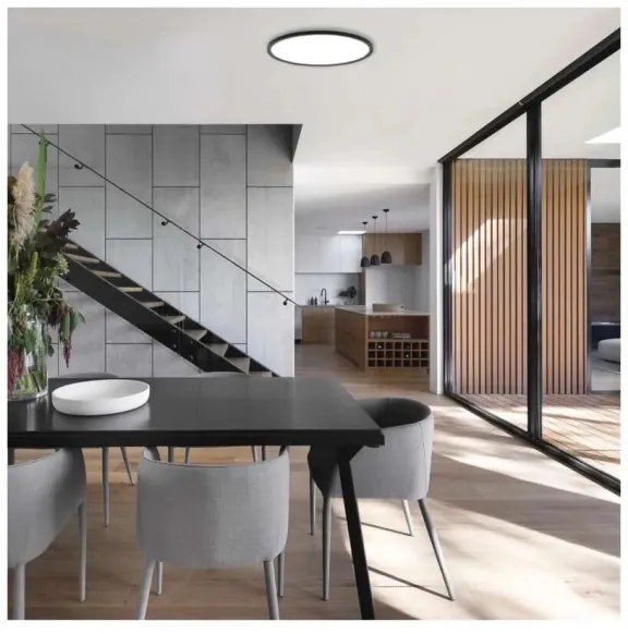 LED Mennyezeti lámpa FLORI LED/18W/230V 4000K fekete átm. 29 cm