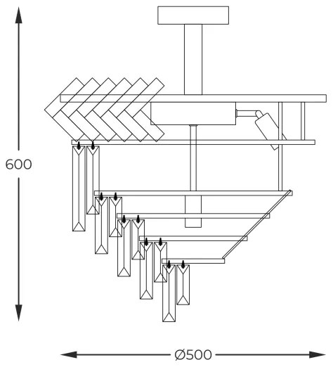 Zuma Line C23910/9 - Csillár rúdon LYON 9xE14/40W/230V arany