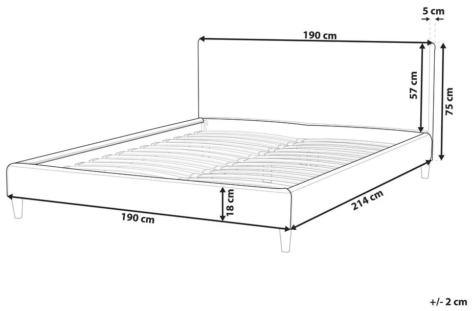 Fekete Szövet Cserélhető Ágykeret Huzat 180 x 200 cm FITOU Beliani