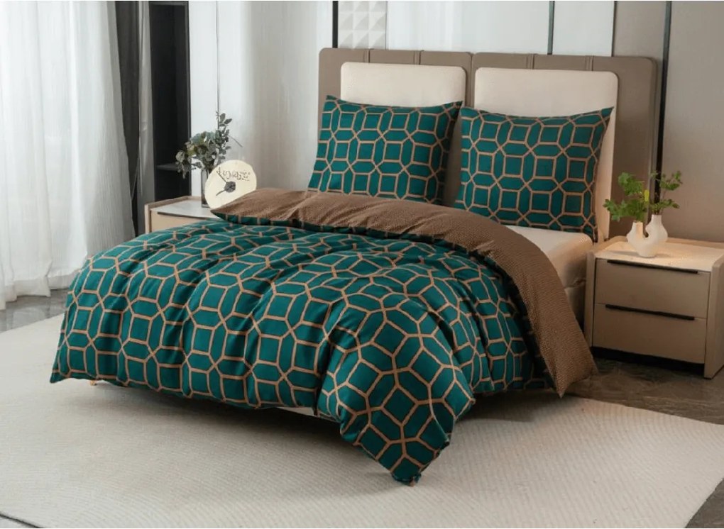 Mikroszálas flanel ágyneműhuzat KERNAL zöld Ágyneműhuzat mérete: 2 db 70 x 90 cm | 200 x 220 cm