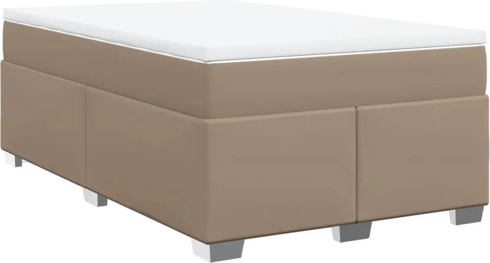 vidaXL cappuccino színű műbőr rugós ágy matraccal 120 x 200 cm