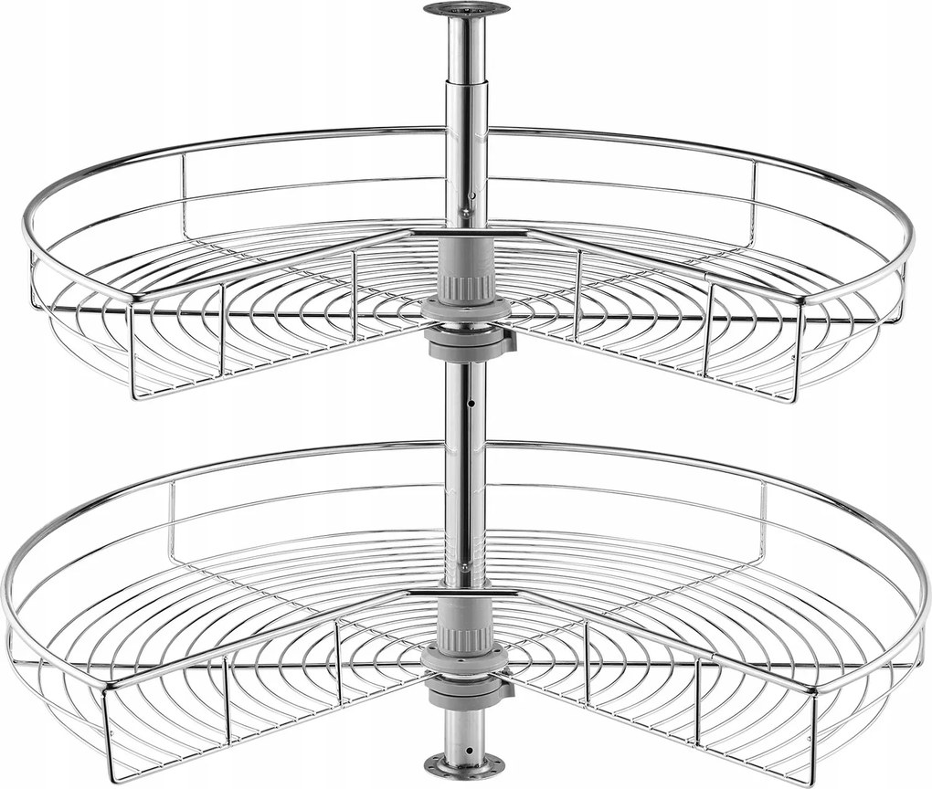 Sarokpolc szekrényhez 2 szint 72 cm forgatható kosár króm