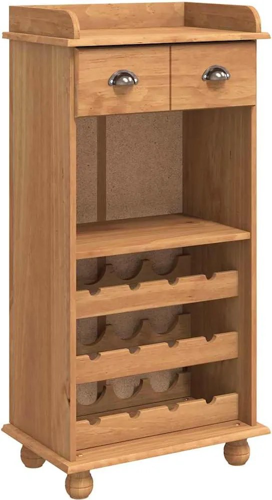 vidaXL Bor szekrény ASKIM Mézes Viasz 57 x 37 x 114 cm Tömör fenyőfa