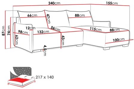 Sarokkanapé Gryfit L (sötétszürke) (tárolóhellyel). 1105101