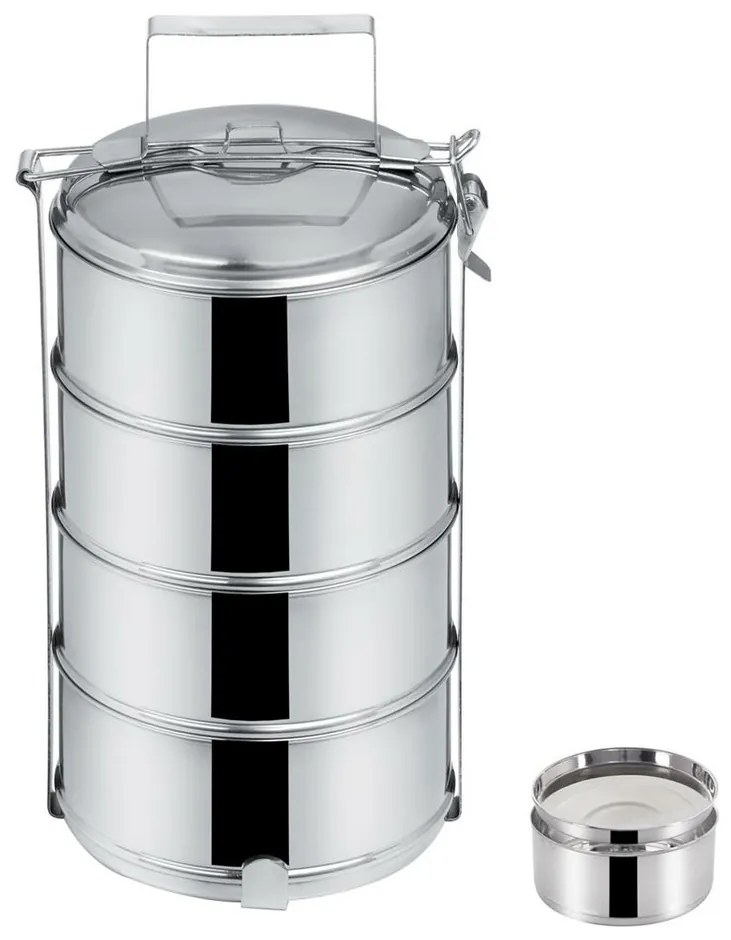 Orion élelmiszer-hordozó 4 x 1,3 l, rozsdamentes acél, 4 emelet