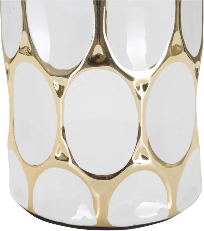 Fehér-aranyszínű kerámia asztali lámpa textil búrával (magasság 56 cm) Glam Carv – Mauro Ferretti