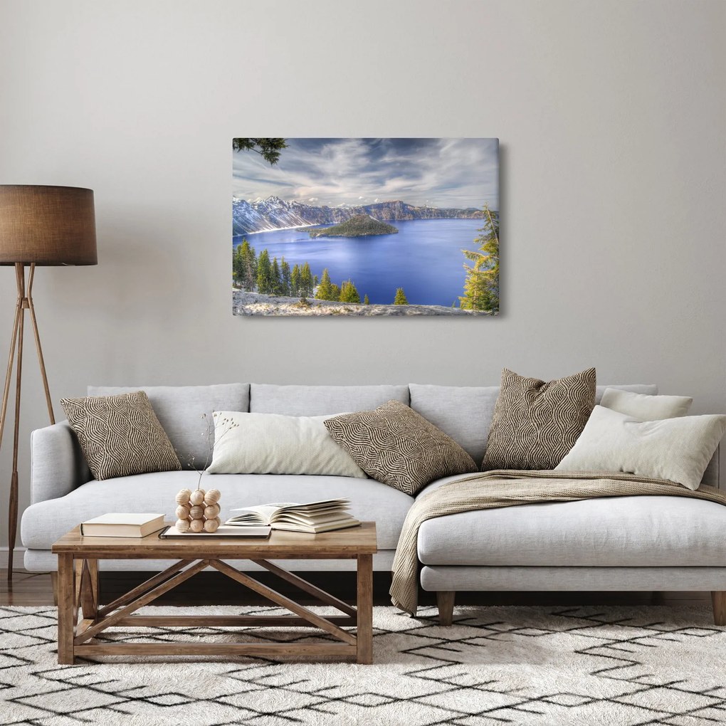 Kép egy hegyi tóról (90x60 cm)