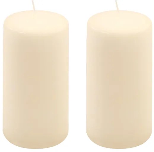 Gyertyakészlet oszlopszerű 15 cm Ø 7,5 cm 2 db krémszínű
