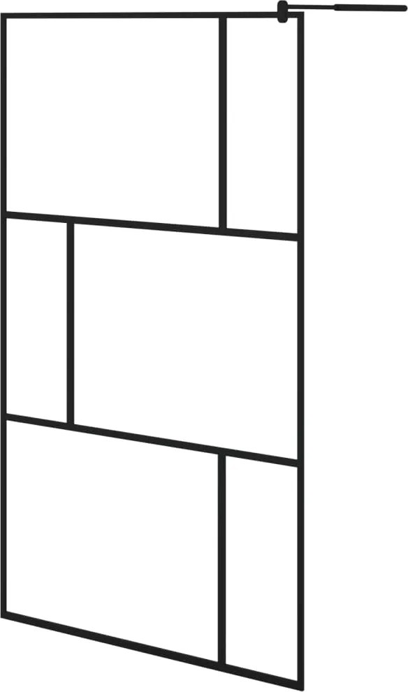 vidaXL fekete zuhanyfal edzett üveggel 115 x 195 cm