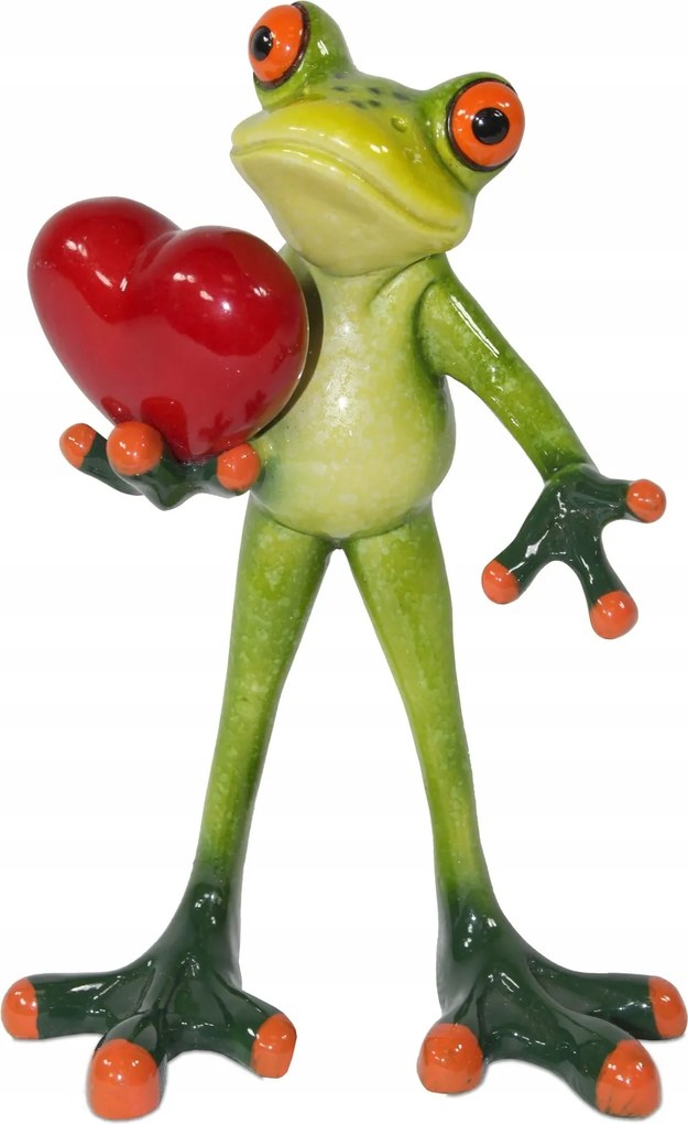 Béka figura béka Valentin napra szív a kézben szerelem dekoráció vicces figura