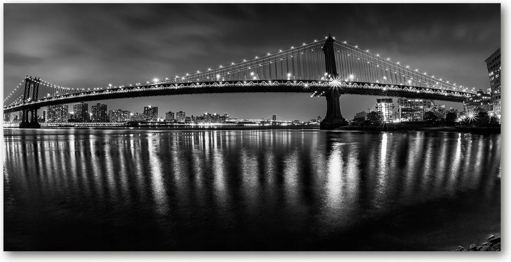 Fotó vászonkép edzett üveg Manhattan éjszaka 140x70