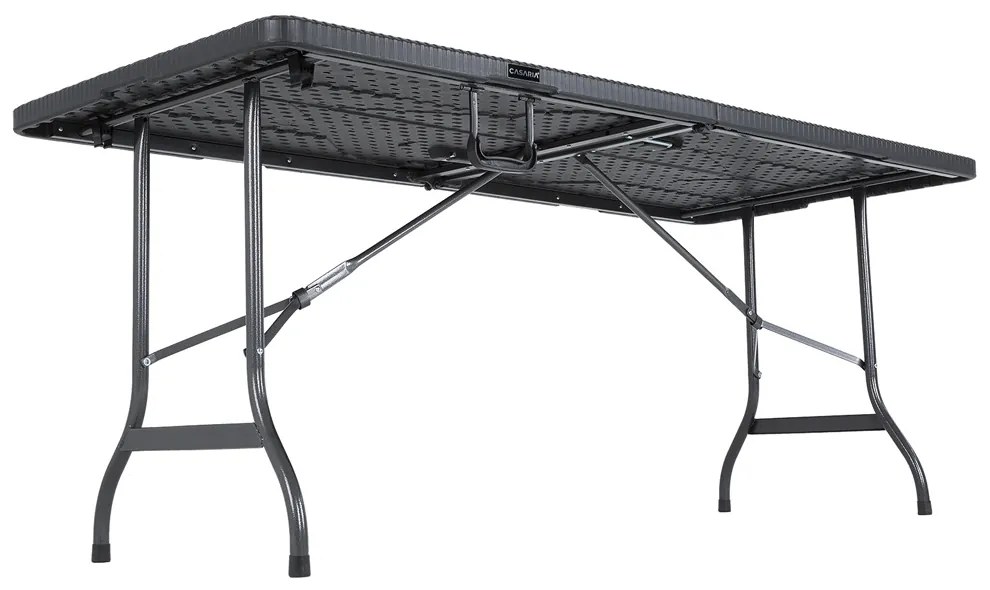 Casaria® Rattan asztal 180x75x73 cm - fekete