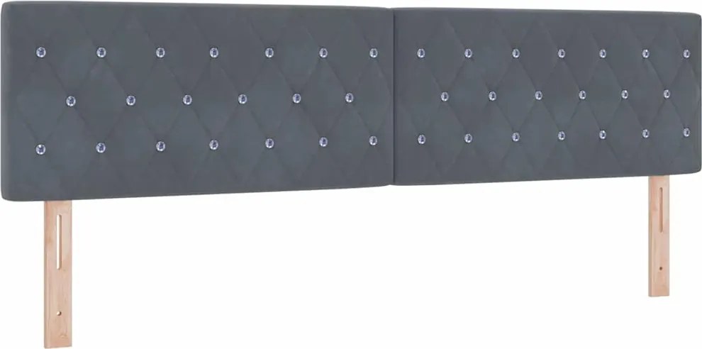 vidaXL LED ágytámla LED -es lámpákkal Sötétszürke 180 cm Poliészter