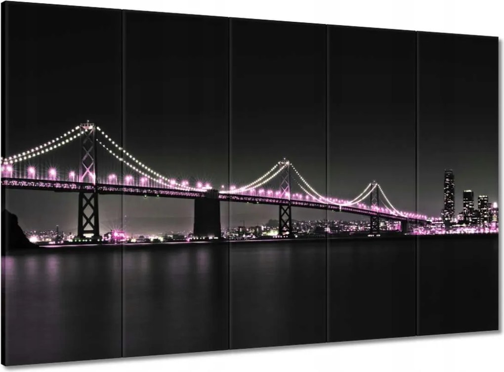 Vászonkép 100x70 Híd Lila fények