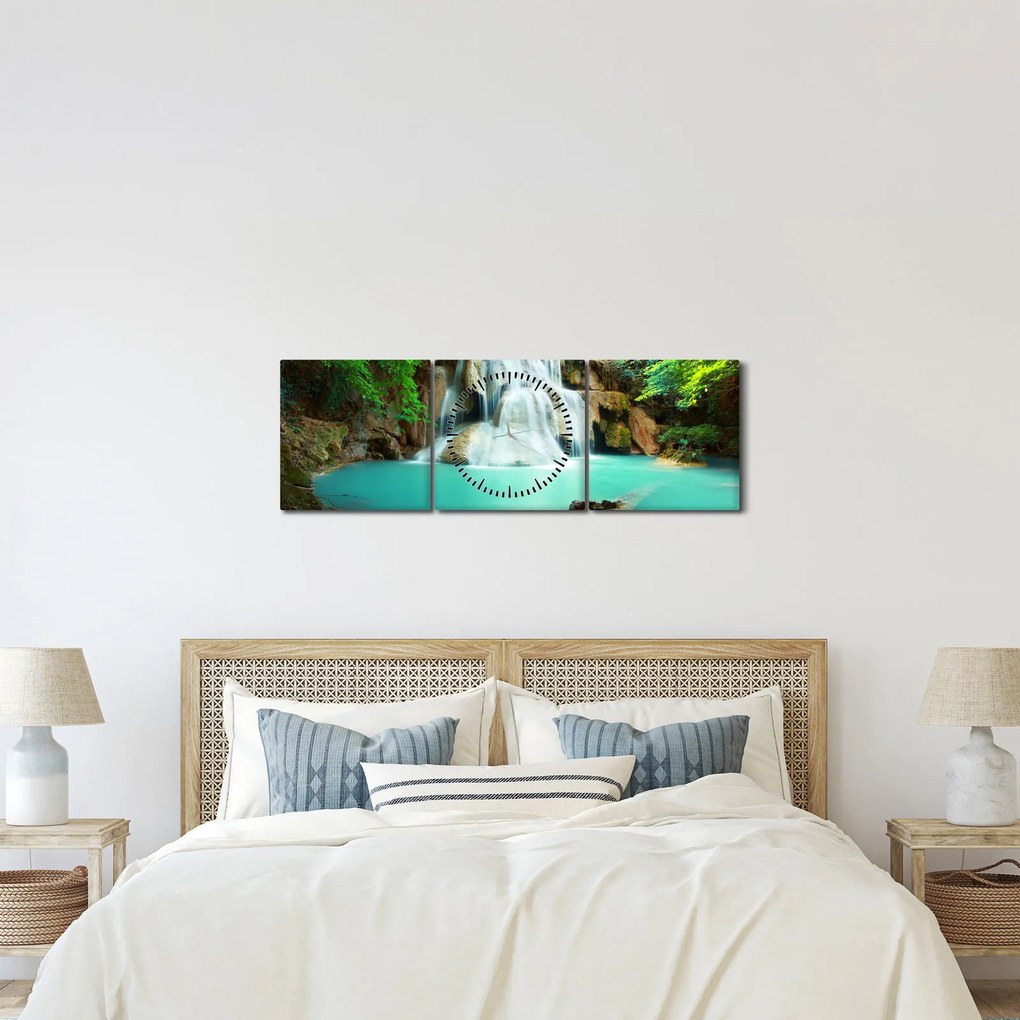 A vízesések képe (órával) (90x30 cm)