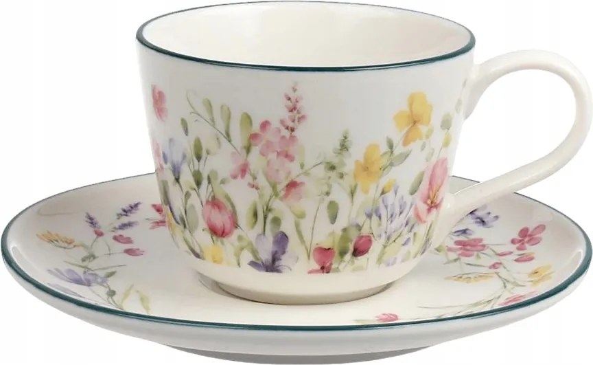 Kávés-teás Csészealj 250 ml Kerámia Virágos Hölgy