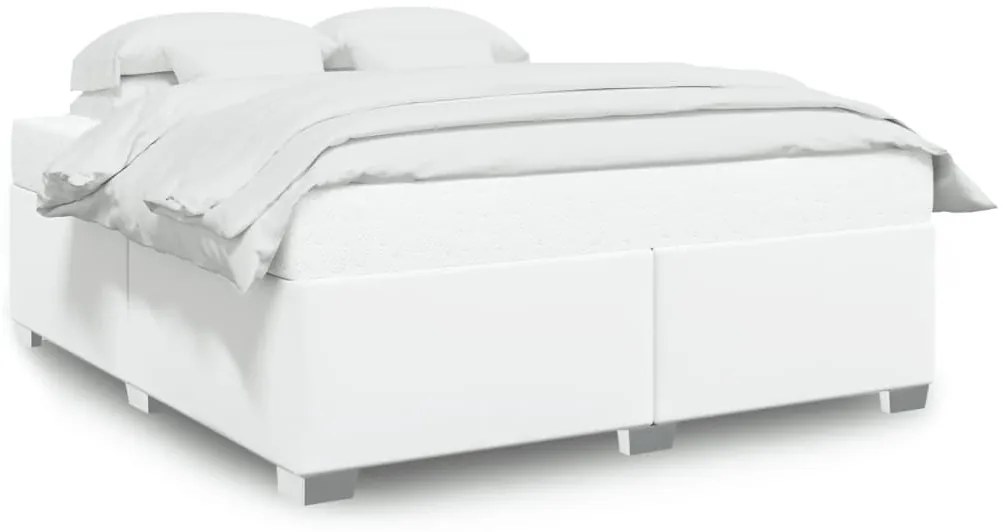 fehér műbőr ágykeret 180x200 cm