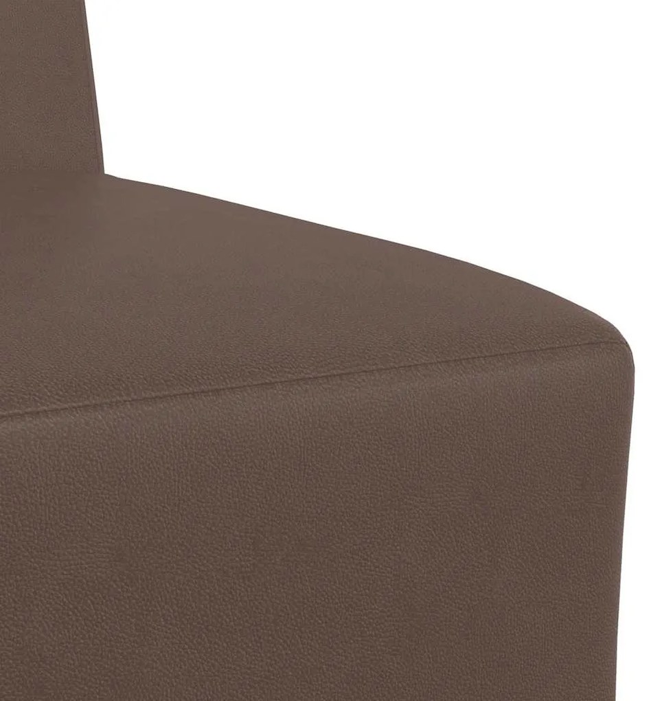 moduláris kanapéegység karfa nélkül barna műbőrből 55 cm