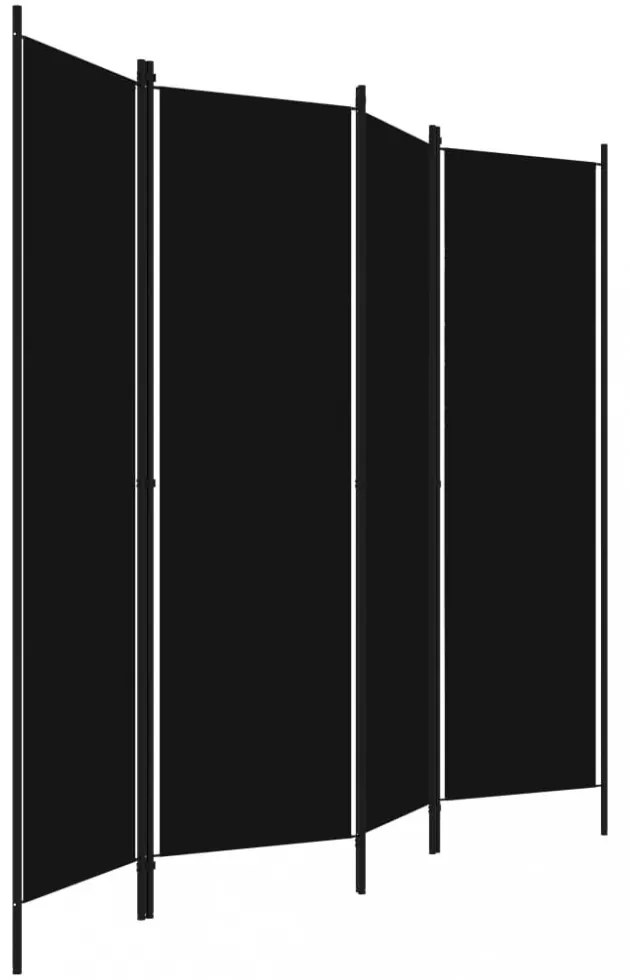 fekete 4 paneles paraván 200 x 180 cm