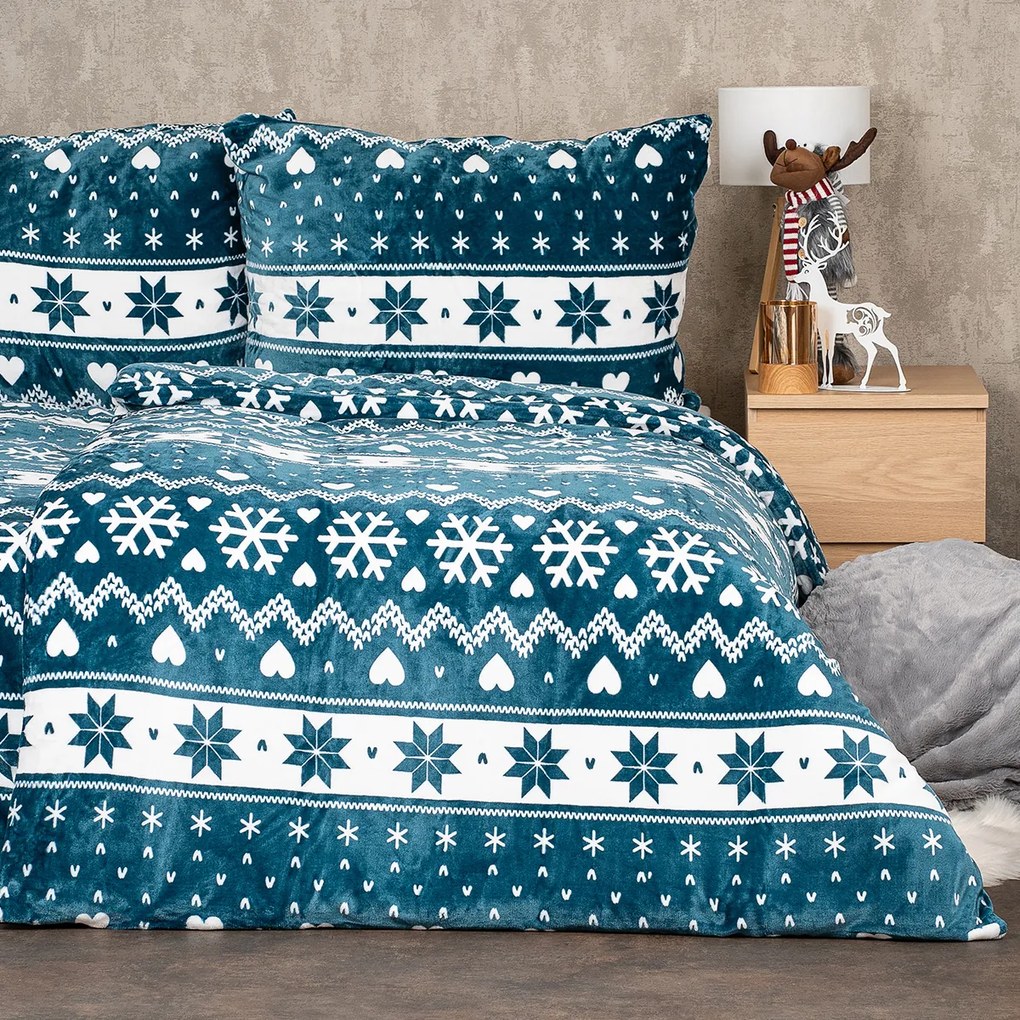 4Home Nordic love mikroflanel ágyneműhuzat, 160 x 200 cm, 70 x 80 cm, 160 x 200 cm, 70 x 80 cm