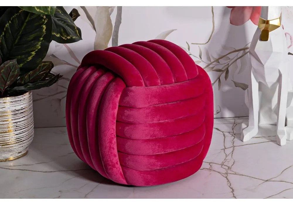 Rózsaszín bársony puff Softy – Mauro Ferretti