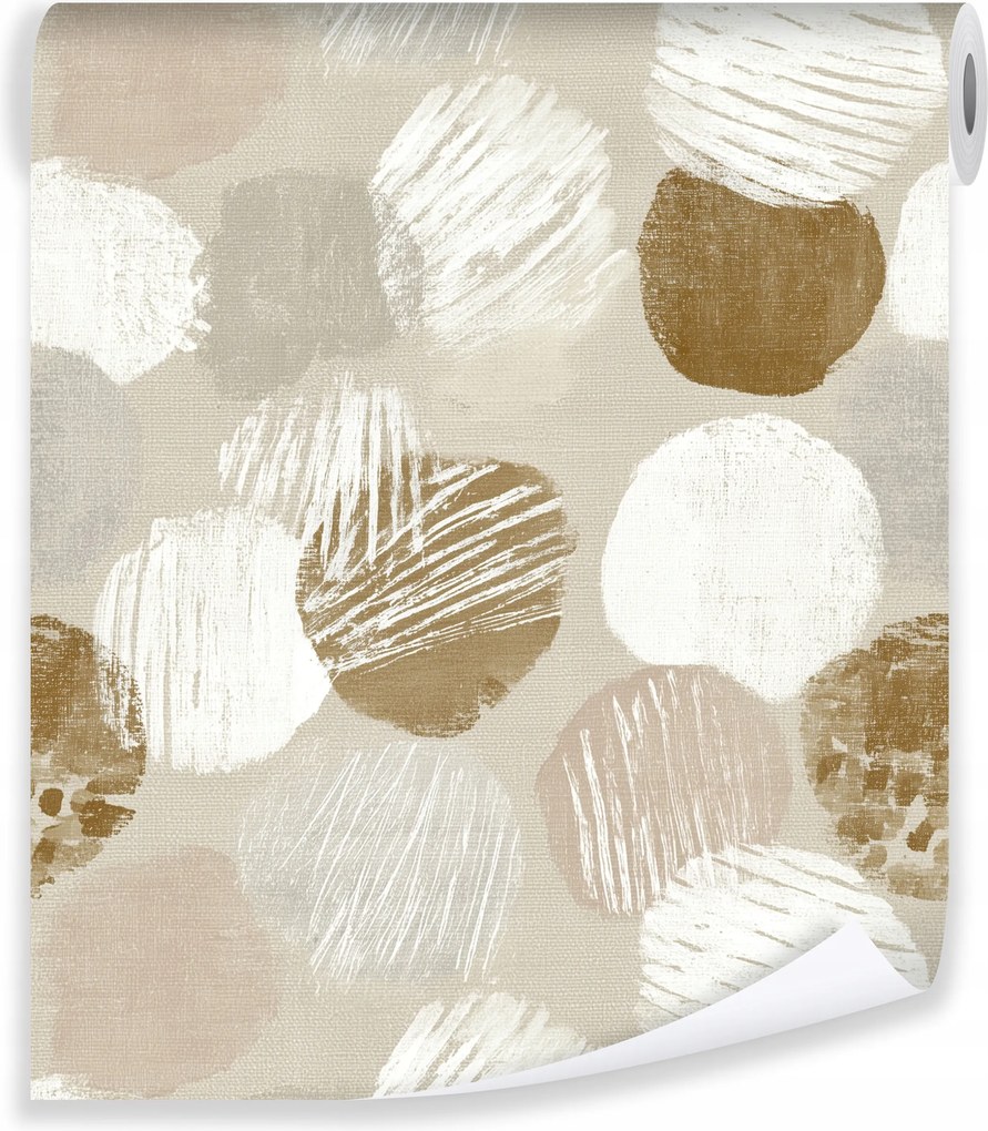 Tapéta Bézs Art Deco Absztrakt Flizelin Fal Nappali Hálószoba