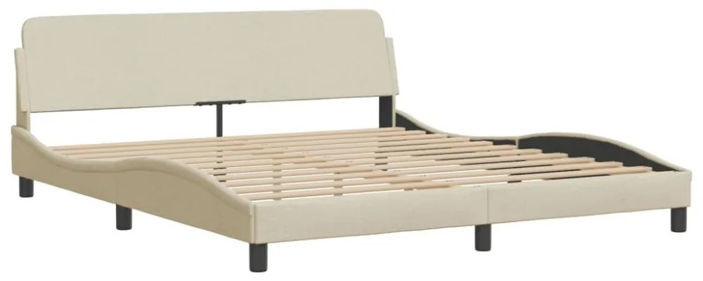 krémszínű szövet ágykeret Dover 180 x 200 cm