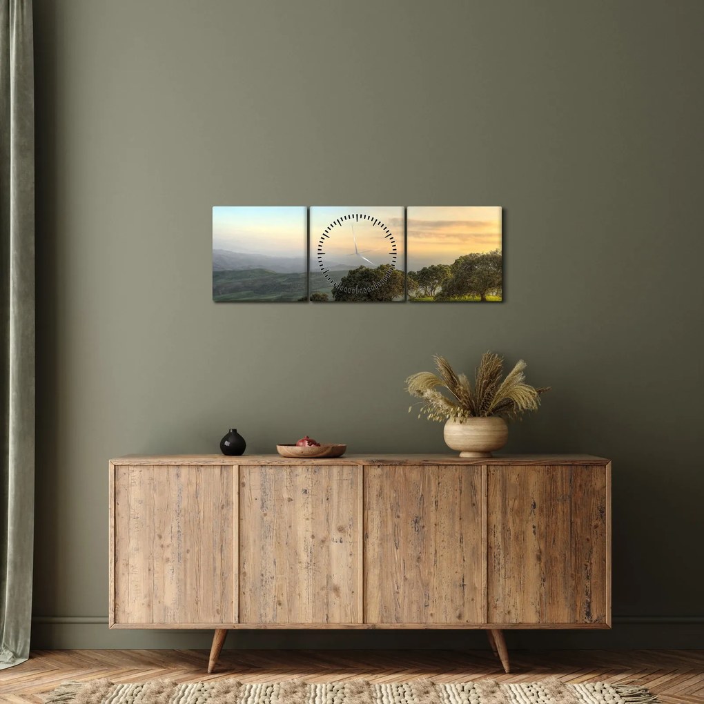 Kép - Kilátás a dombról (órával) (90x30 cm)