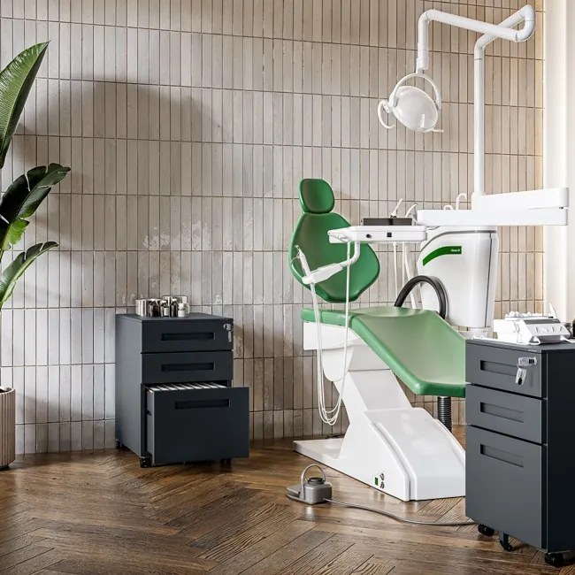 KATE görgős konténer íróasztal alá – 390 x 600 x 500 mm, antracit színű