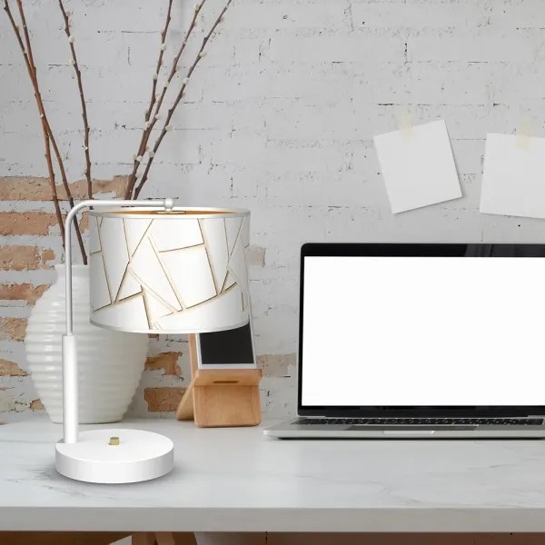 Asztali lámpa ZIGGY 1xE27/60W/230V fehér/arany