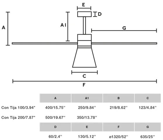 FARO 33760WT-22-LED Fényerő-szabályozható ventilátor AMELIA L CONE LED/20W/230V fehér átm. 132 cm WT + DO