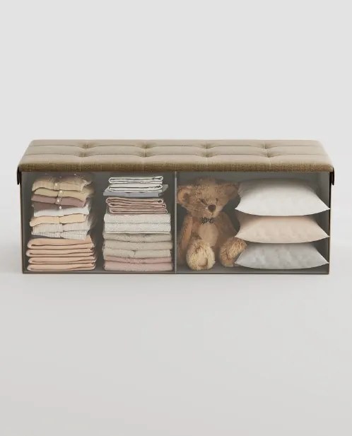Taburette tárolóhellyel OTTOMAN 110x38 cm, világosbarna