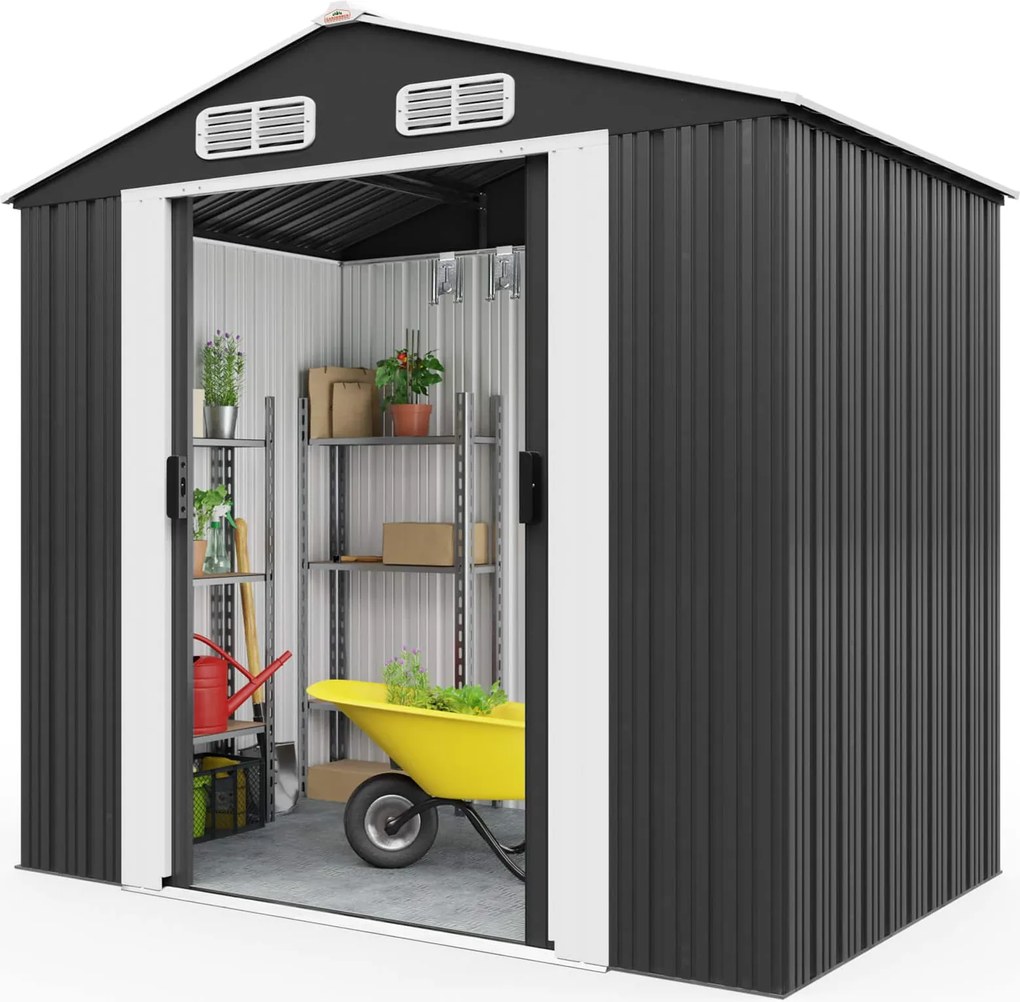 Kerti szerszámtároló ház XL, 196x132x188cm, antracit Gardebruk