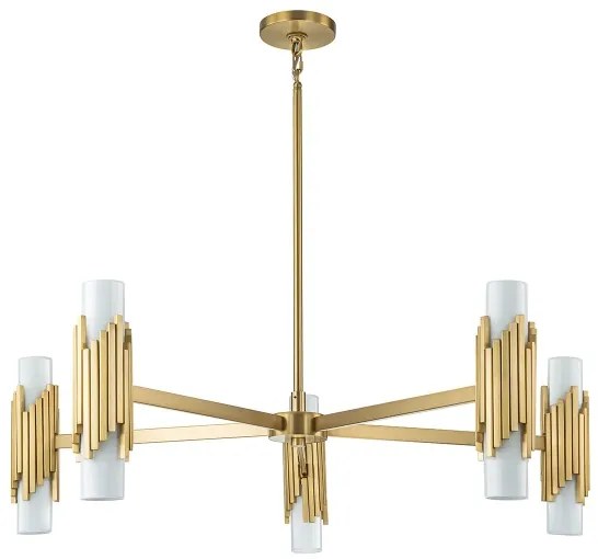 Elstead MARVELE10-AB-OPAL - Rúddal szerelt MARVELE csillár 10xE14/40W/230V, arany