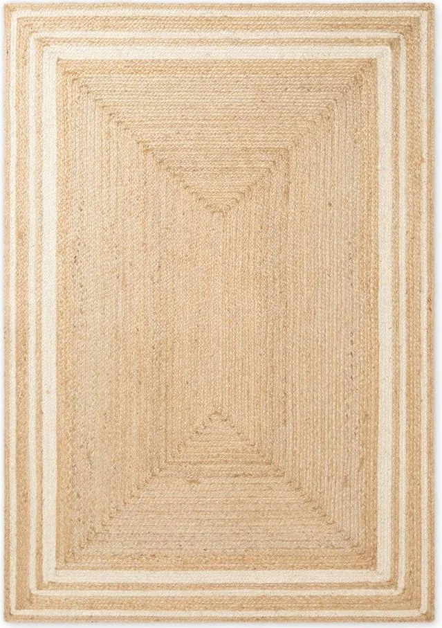Krémszínű-natúr színű kétoldalas-kézi szövésű juta szőnyeg 160x230 cm Jutta – Hanse Home