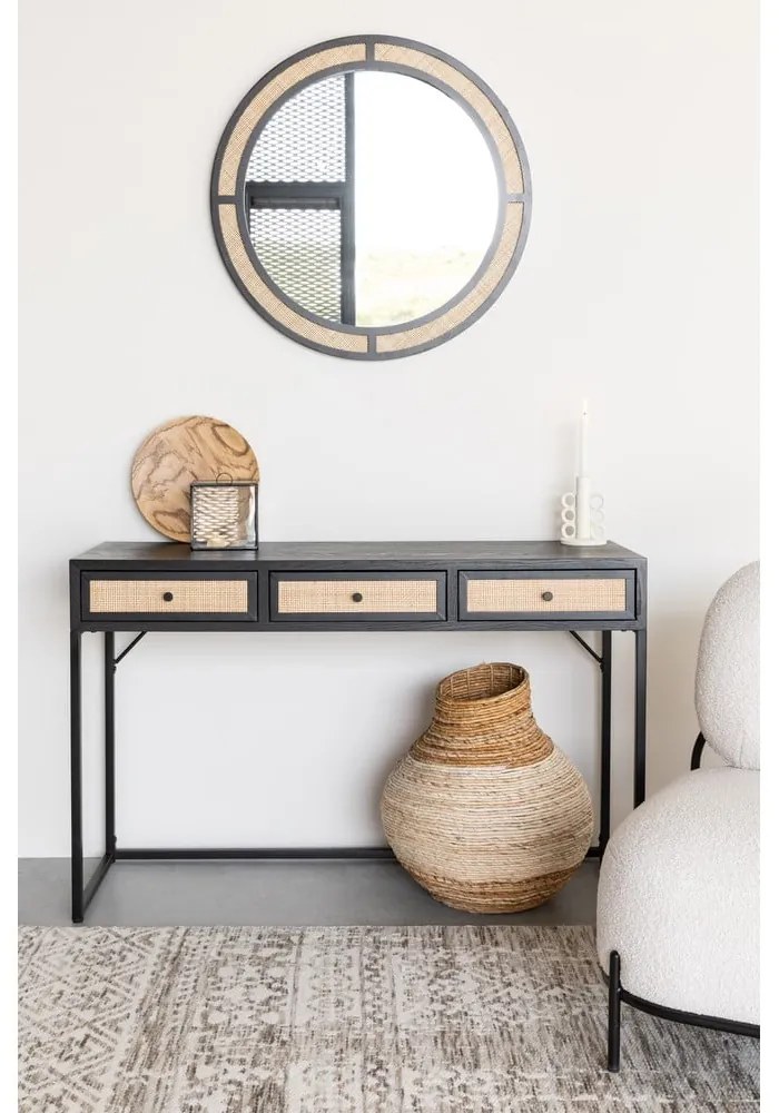 Fekete konzolasztal 40x120 cm Guuji – White Label