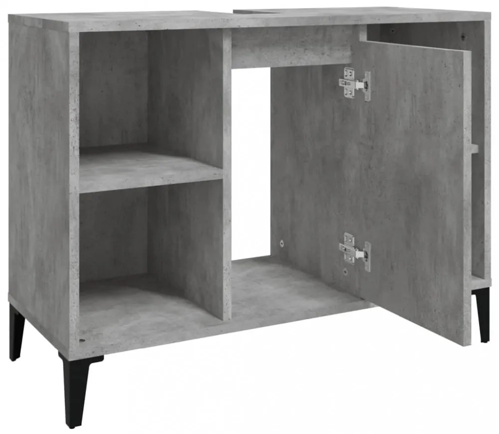 vidaXL betonszürke szerelt fa mosdószekrény 80 x 33 x 60 cm