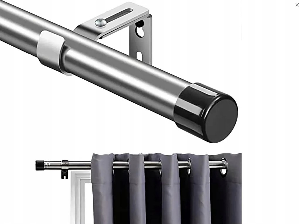 Függönykarnis rúd 76- 238 cm ezüst fém