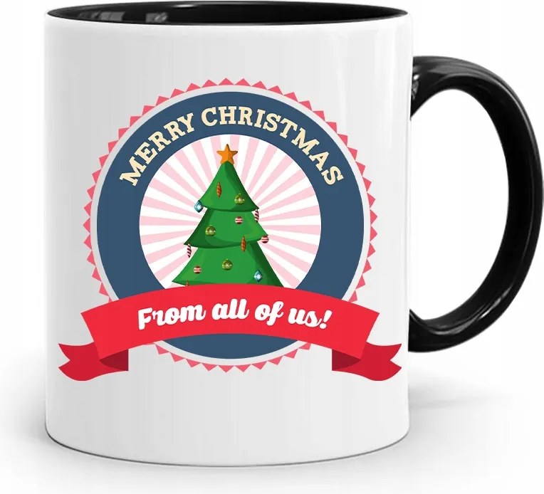 Fekete Karácsonyi Bögre Mikulásra, fényképes nyomtatással