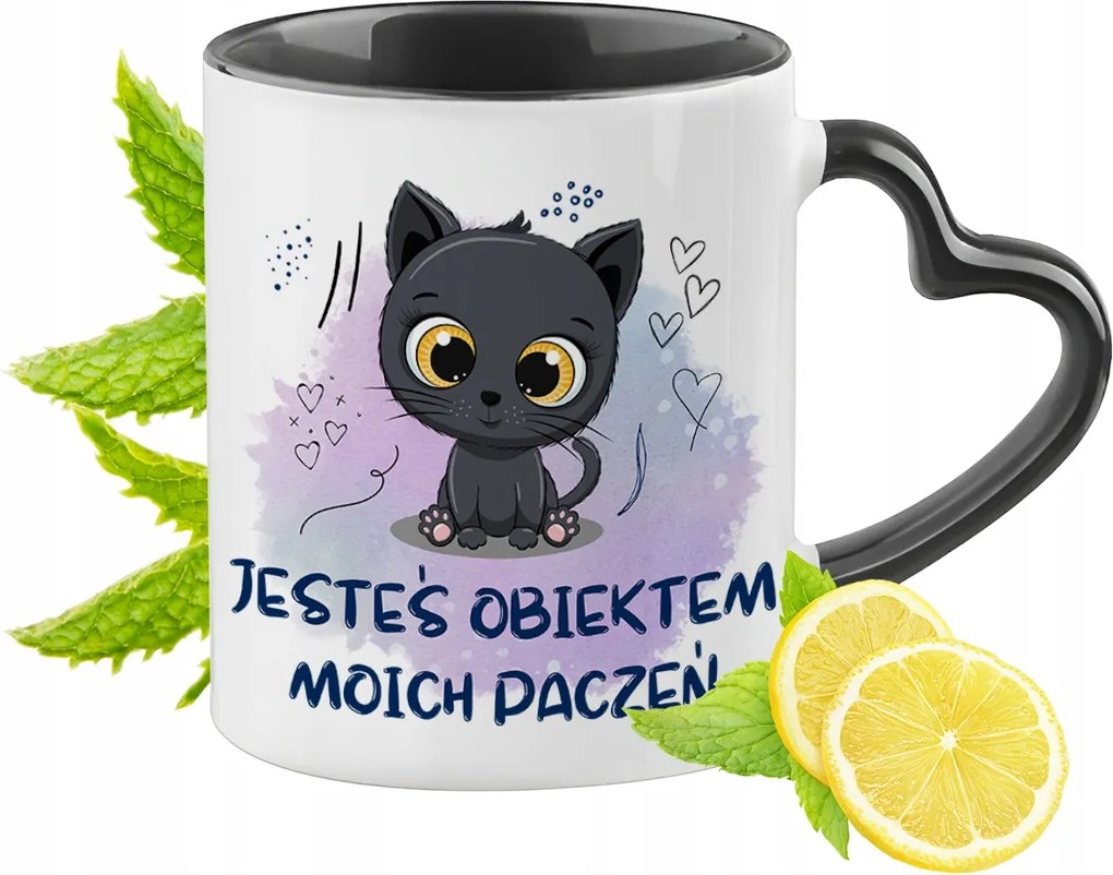 Cica Bögre Fekete Szív Alakú Füllel Ajándék