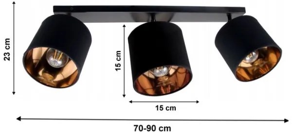 Spotlámpa SOFIA 3xE27 / 60W / 230V fekete
