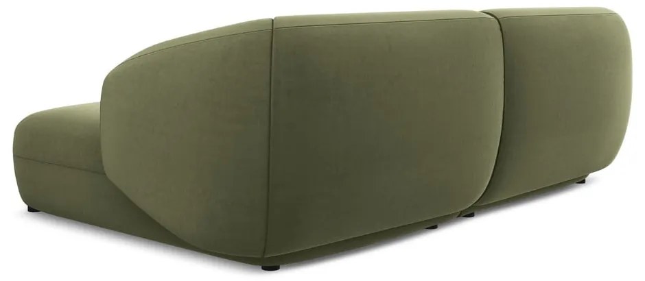 Zöld bársony sarokkanapé (jobb oldali) Moana – Makamii
