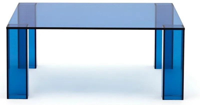 Kék üveg dohányzóasztal 85x85 cm Adularia – Kave Home