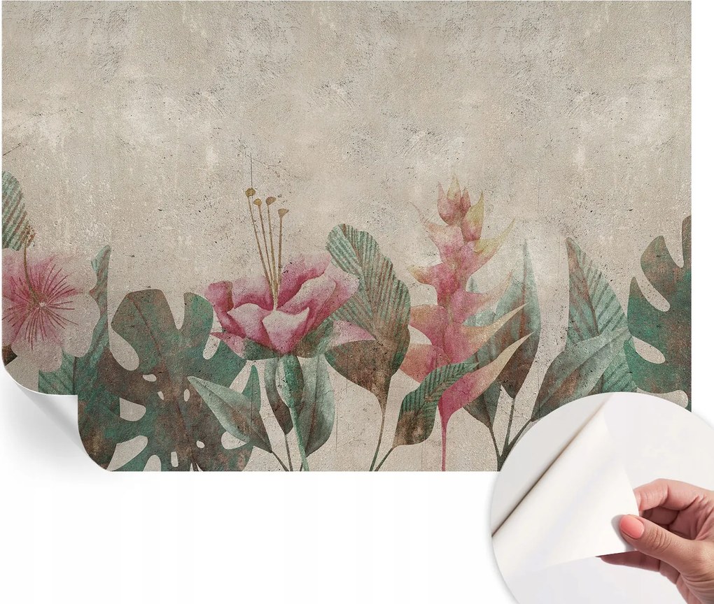 Öntapadós tapéta Fali furnér 3D hatás Finom növényvilág 152x104 cm