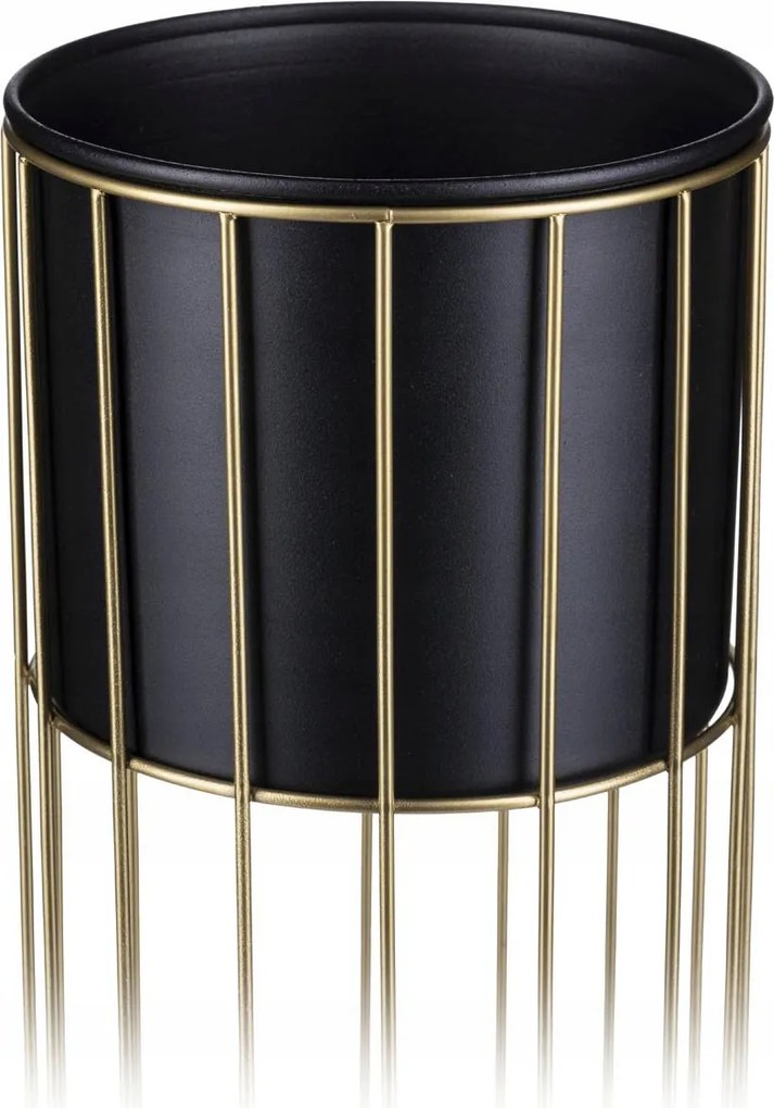 Virágtartó állvány növénytartó 55 cm arany fekete Loft