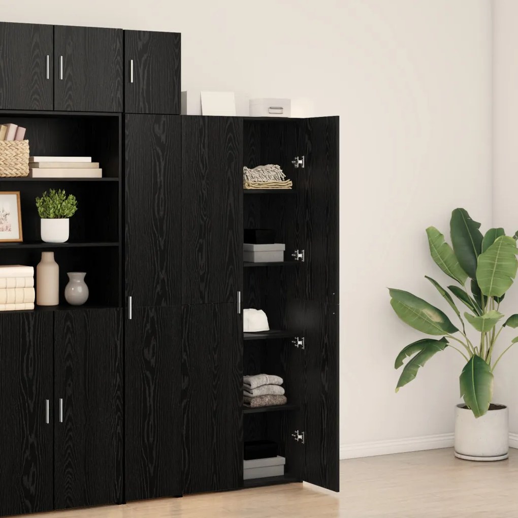 fekete tölgy magas szekrény 70x42.5x185 cm Szerelt fa
