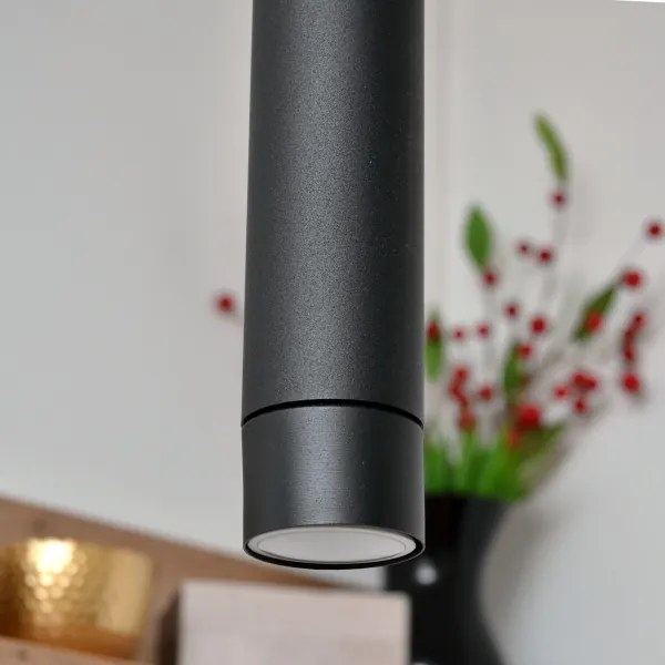 LED Csillár zsinóron TUBA 3xGU10/4,8W/230V fekete